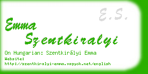 emma szentkiralyi business card
